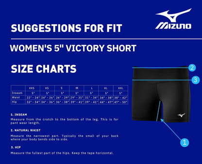 Mizuno Women's Victory 5" Inseam Volleyball Shorts Pantalones Cortos Mujer