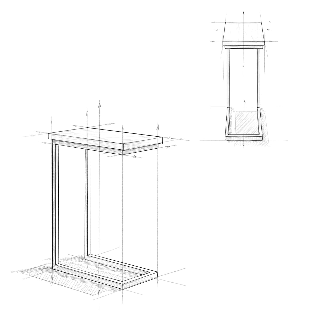 SIMPLIHOME Skyler - Mesa Auxiliar de Metal de 18 Pulgadas de Ancho en Blanco y Dorado, en Forma de C con Parte Superior de mármol Genuino para Sala de Estar, recámara u Oficina en casa