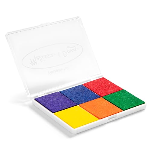 Melissa & Doug Almohadilla de Tinta Arco Iris para Sellos, Artes y Manualidades, Tinta Lavable, 6 Colores