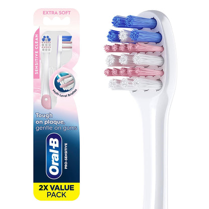 Oral-B Gum Care Cepillo de Dientes Compacto Extra Suave - Pink - 2 Count (Pack of 1)