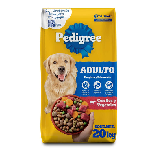 Pedigree Croquetas para Perros Adultos Sabor Res y Vegetales 20kg