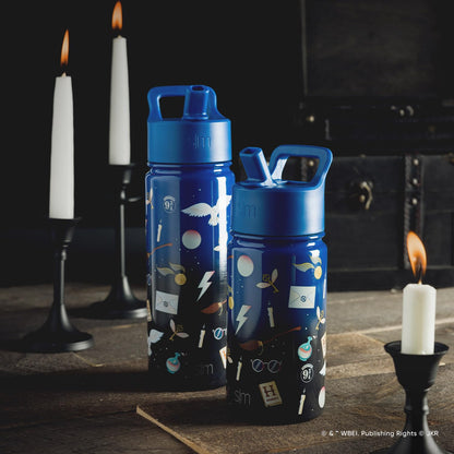 Simple Modern - Botella de agua Summit para niños con tapa de popote, vaso aislado de acero inoxidable de 14 onzas, para niños, niñas, escuela, magical Mashup