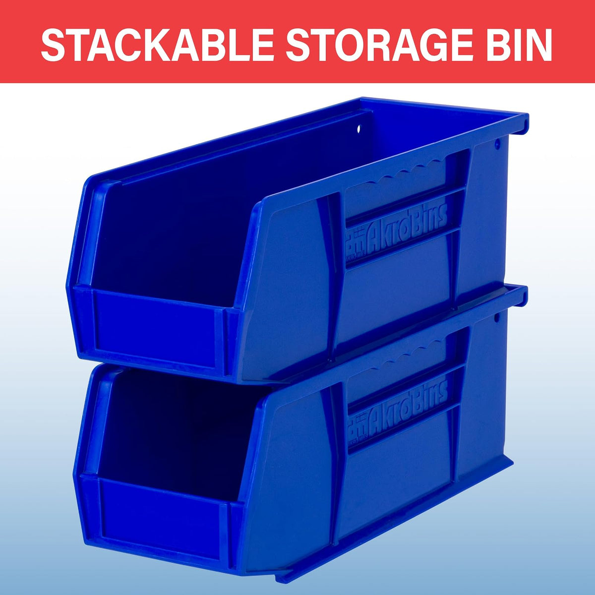 Akro-mils 30224 11-inch por 4-inch por 4-inch de almacenamiento de plástico apilables para colgar Akro papelera, Berry, Paquete de 12