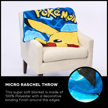 Northwest Pokémon, Error Temporal Pikachu Micro Raschel Manta de 46 x 60 Pulgadas, Error Temporal Pikachu