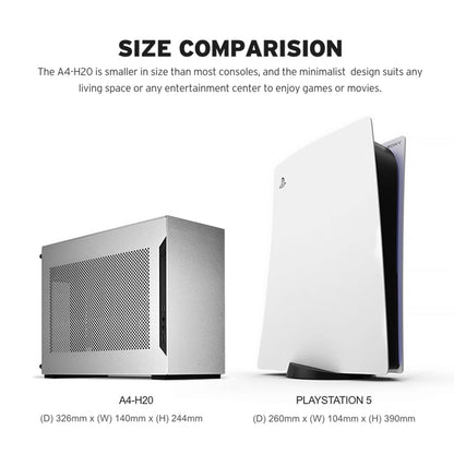 Lian Li A4-H2OA5 Mini-ITX Funda para PC, GPU de Montaje Triple Ranura, Exterior de Aluminio e Interior de Acero SPCC, AIO de 240 mm, diseño sándwich SFX, PCIe 5.0, Compatible con PSU SFX/SFX-L