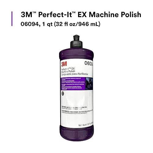 3M 06094 Perfect-ItEX Machine Polish, 1 quart | 1 botella, de alto rendimiento, elimina marcas de remolino, refinar el acabado