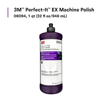 3M 06094 Perfect-ItEX Machine Polish, 1 quart | 1 botella, de alto rendimiento, elimina marcas de remolino, refinar el acabado