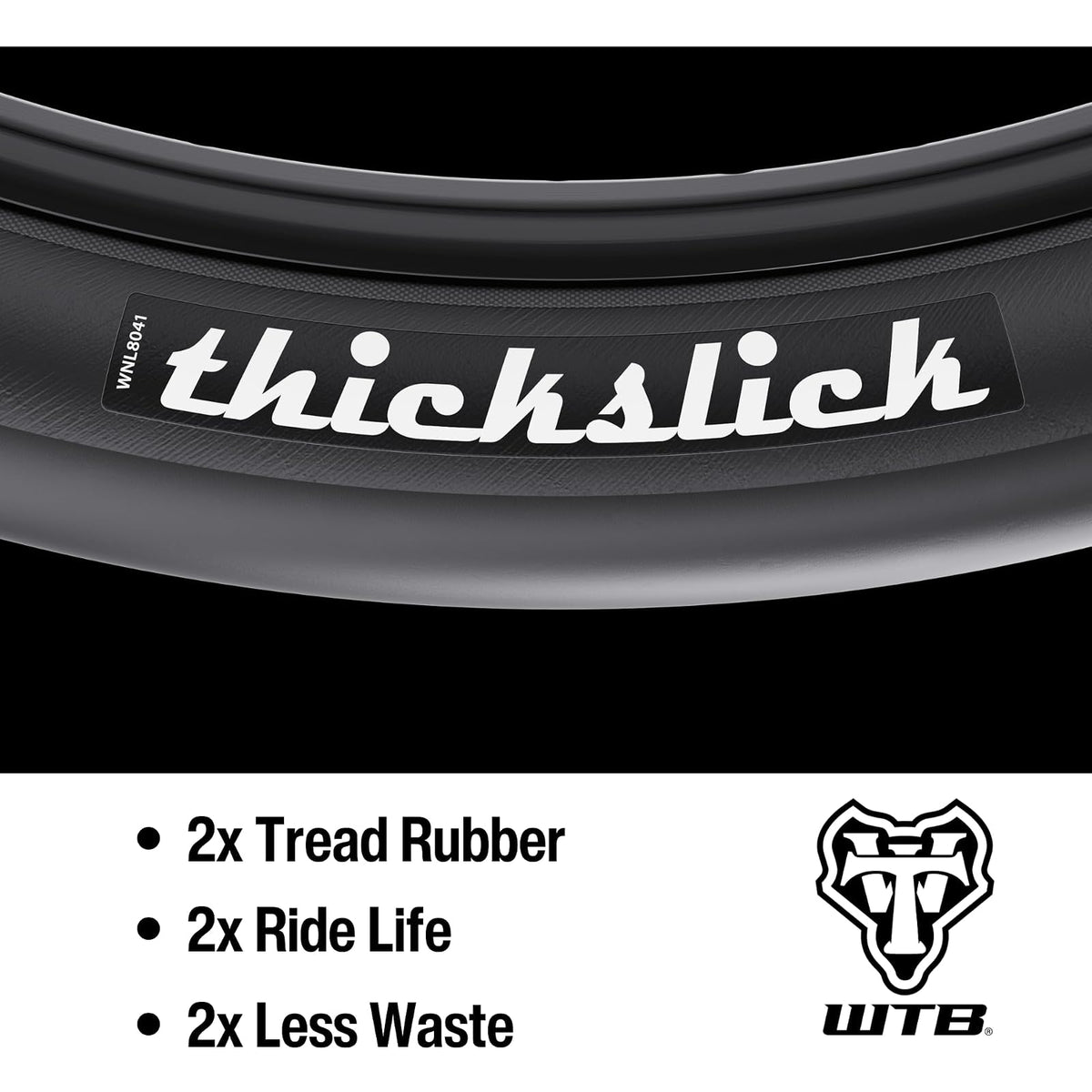 WTB ThickSlick 26” x 2.0” Urban Bike Tire, Wire Bead, Double Rubber for Longevity, Commuter Tire with Slick Tread Design, Superior Traction for Urban Riding