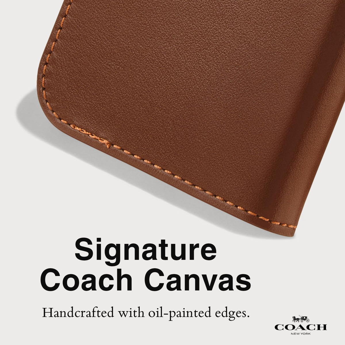 Coach Funda tarjetera de Cuero para iPhone 16 Pro MAX - Hazelnut