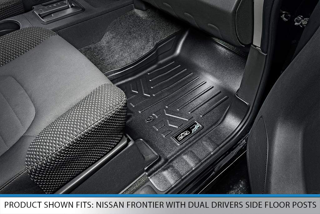SMARTLINER Juego de Alfombrillas de Piso de 1ª Fila para Nissan Frontier 2008 – 2020 con Postes Dobles Laterales del Conductor