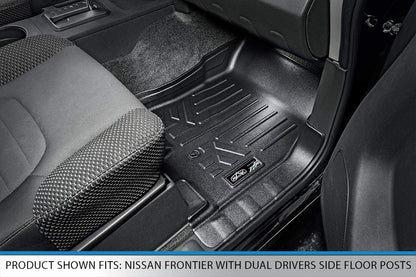 SMARTLINER Juego de Alfombrillas de Piso de 1ª Fila para Nissan Frontier 2008 – 2020 con Postes Dobles Laterales del Conductor
