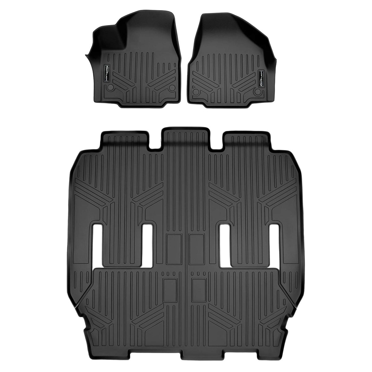 SMARTLINER Juego de tapetes de Piso de Recubrimiento de 3 Filas, Color Negro, para Chrysler Pacifica Solamente para Modelo de 7 pasajeros, 2017-2018 (no para Modelos híbridos)