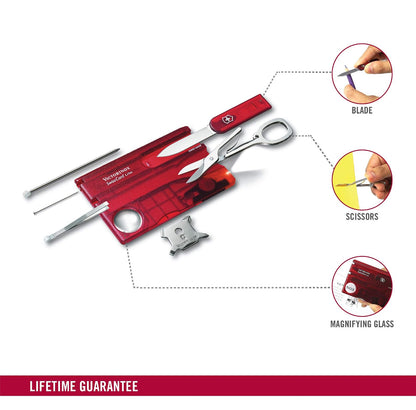 Victorinox Swiss Card Lite con 13 Usos, carbón transparente