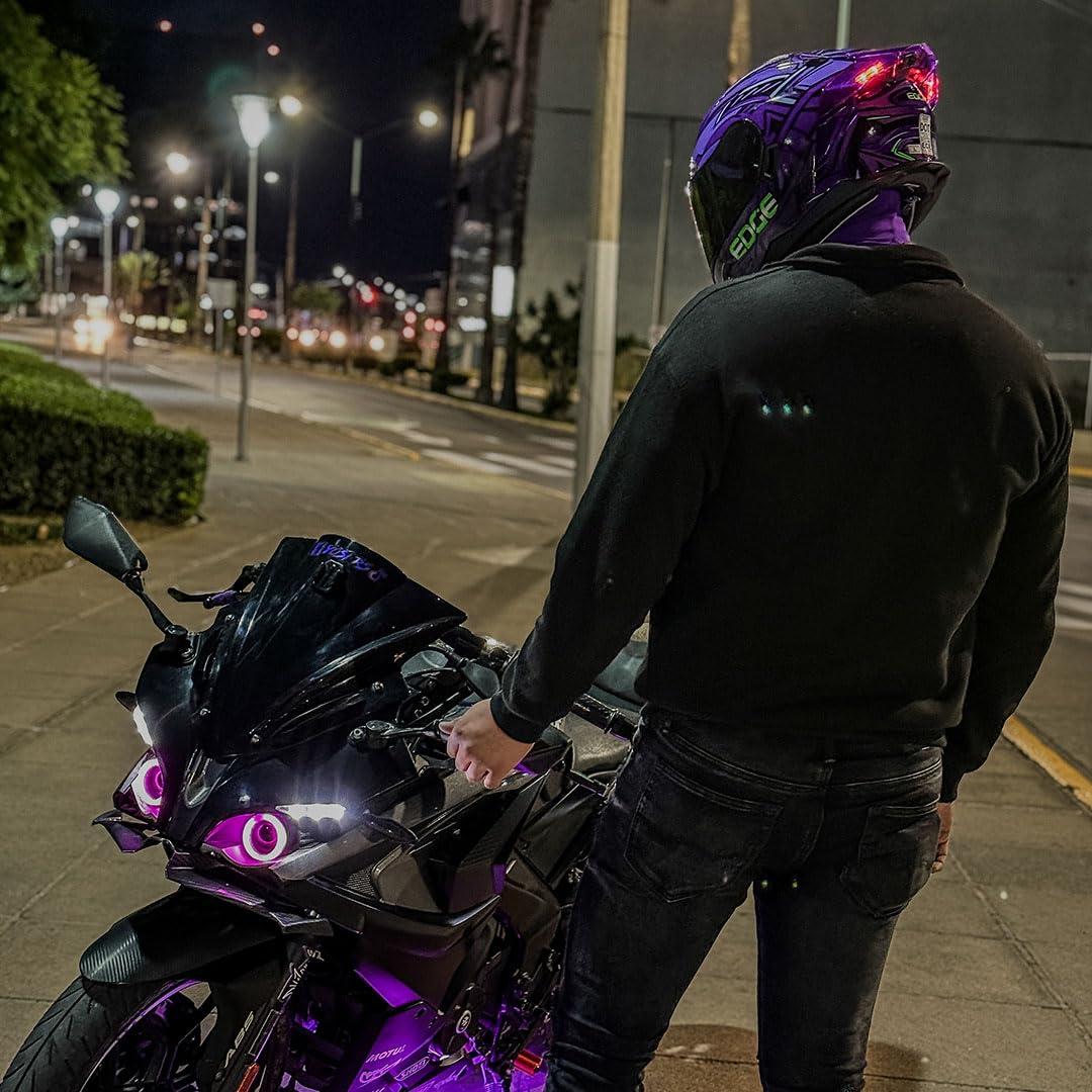 Casco Edge Integral Dot Racer Morado Mate M
