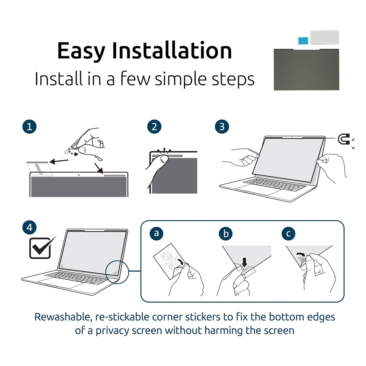 Kensington MagPro™ - visualización magnética de privacidad para portátil de 14 Pulgadas, Filtro de privacidad extraíble para portátil 16:9, antirreflejos, reducción de Rayos Azules, Compatible con