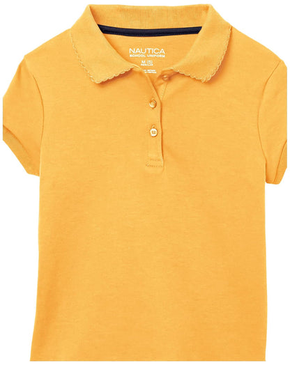 Nautica Polo de piqué de Manga Corta para Uniforme Escolar Polo para Niñas