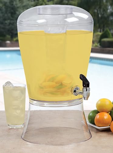 CreativeWare - Dispensador de bebidas (3 galones), No se quiebra, con infusor, Transparente, 1