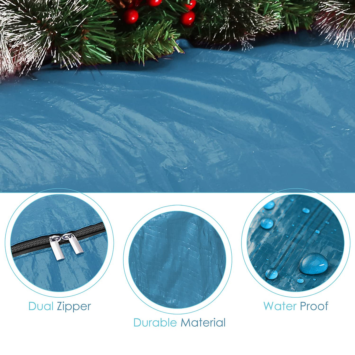 Christmas Tree Storage Bag - Fits Up To 7.5 ft Holiday Trees - Large Christmas Tree Storage Box Container Made from Durable Waterproof Fabric with Handles & Dual Zipper - by Hearth & Harbor