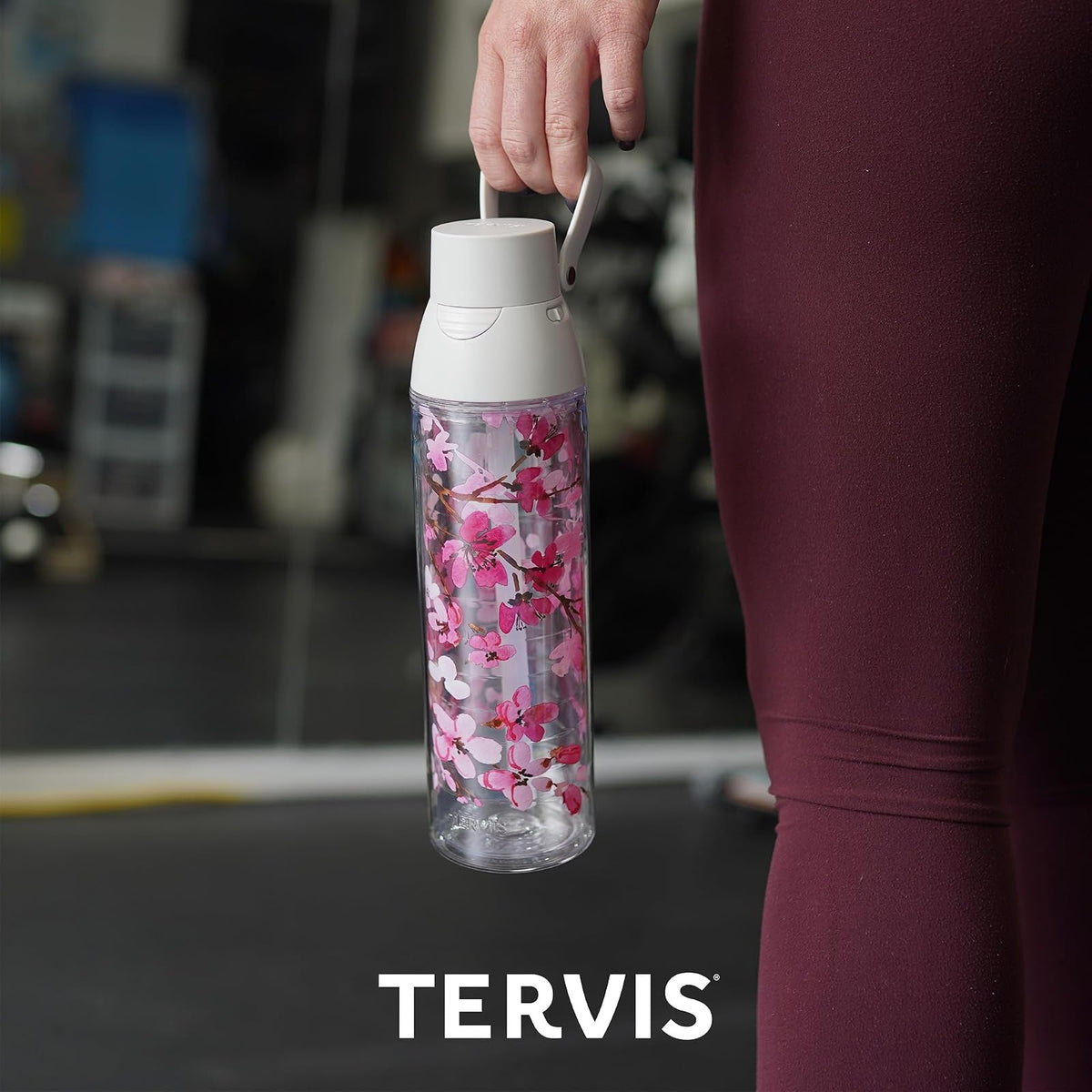 Tervis Venture Lite - Vaso aislado de doble pared transparente y colorido, fabricado en Estados Unidos, taza de viaje que mantiene las bebidas frías y calientes, botella de agua de 24 onzas, tapa