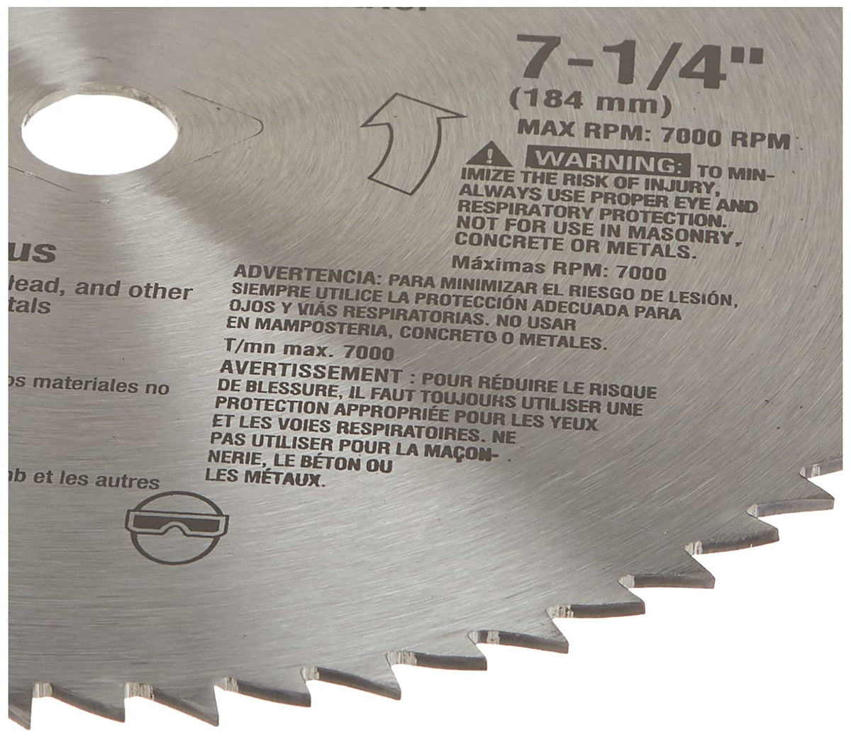 Dewalt DW3329 Disco Sierra Acero Industrial Metales No Ferrosos, 7-1/4" X 68D