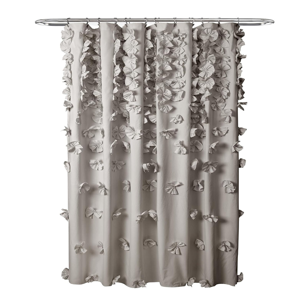 Lush Decor Riley - Cortina de Ducha, 72 x 72 Pulgadas, Gris Claro