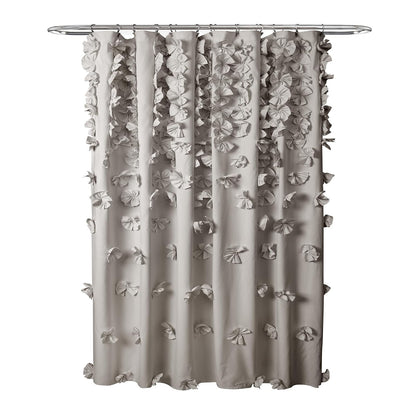 Lush Decor Riley - Cortina de Ducha, 72 x 72 Pulgadas, Gris Claro