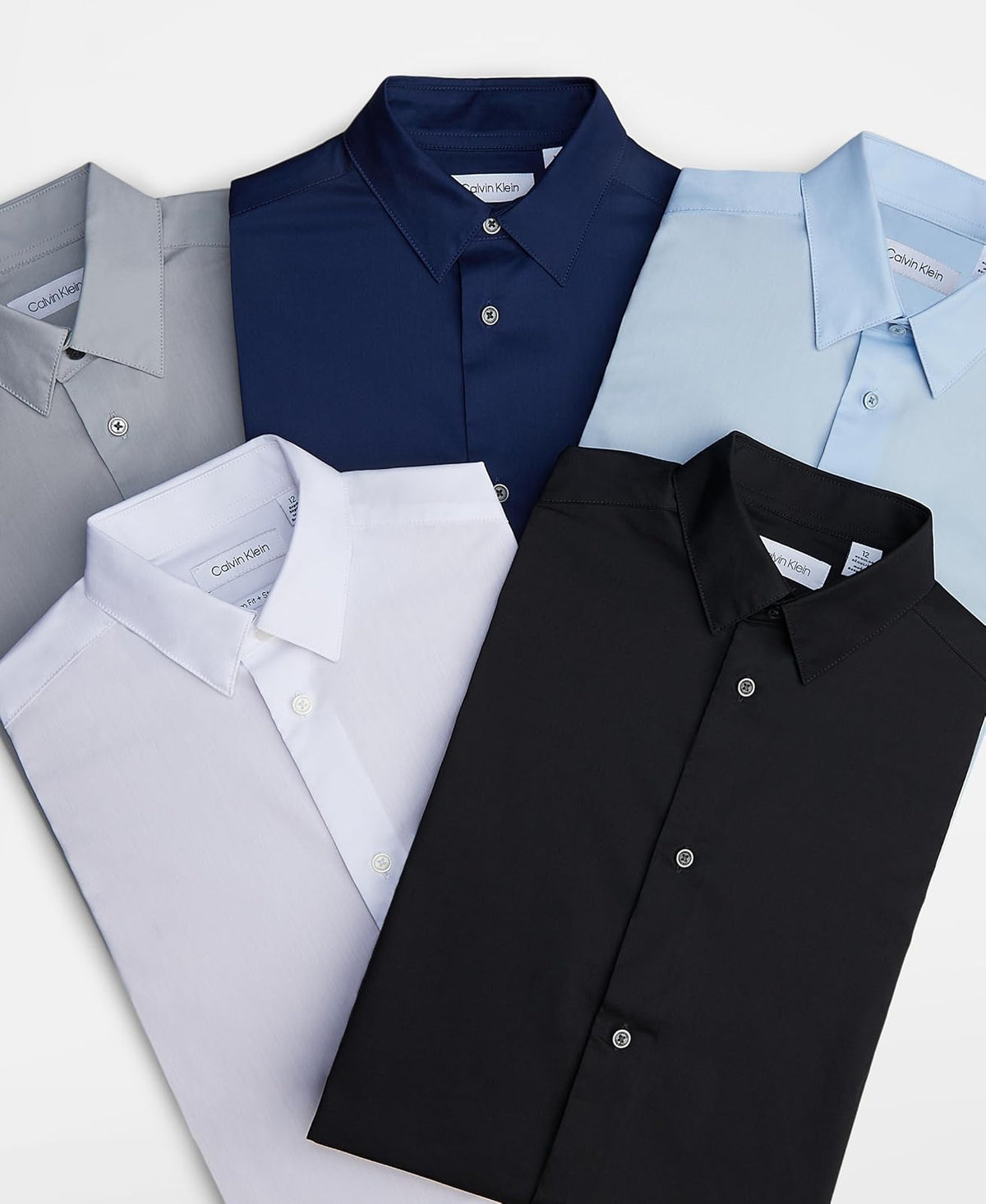 Calvin Klein Camisa de Vestir de Manga Larga Ajustada, Estilo Abotonado con puños abotonados y Dobladillo de Cola de Camisa Camisa de Vestir para Niños
