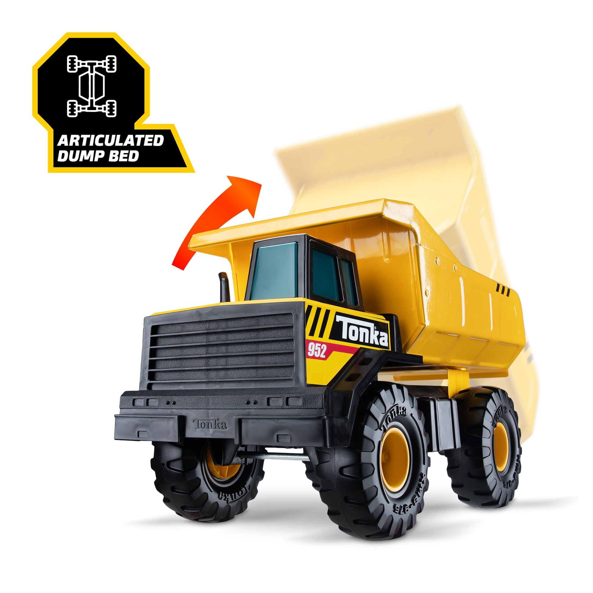 Tonka Steel Classics Mighty Dump Truck, Camión de Juguete, Construcción de Acero Real, a Partir de 3 Años, Embalaje Sin Frustraciones (FFP), Amarillo