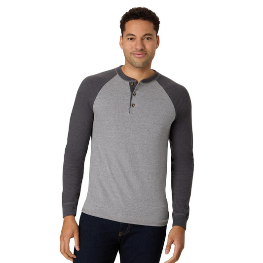 Hanes Beefy Henley - Camiseta de manga larga para hombre