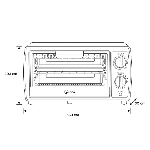 Midea MMTB12MS2B Horno tostador eléctrico, 12L, XpressBake