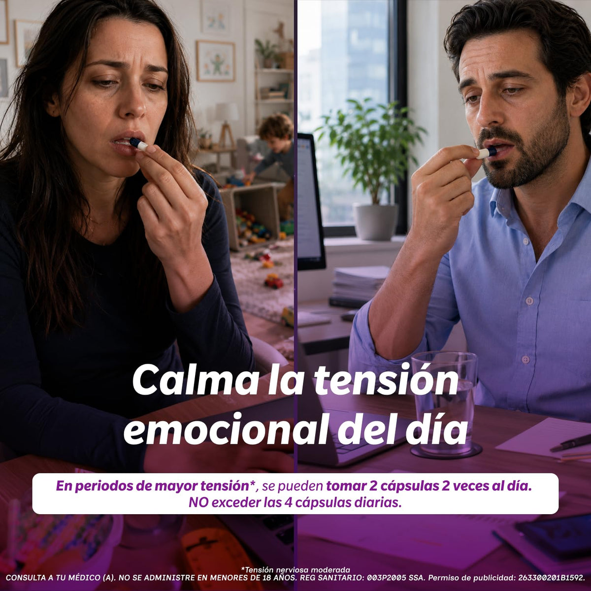 DALAY Tratamiento para el Manejo de la Tensión, Para el tratamiento de la tensión nerviosa moderada, irritabilidad y dificultad para conciliar el sueño, Envase con 30 cápsulas