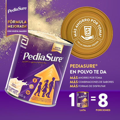 PediaSure Vainilla- Alimentación Especializada Polvo 400 g | Formula especializada para niños de 1 a 10 años con 5 grupos de nutrientes clave que apoya el crecimiento de los huesos.
