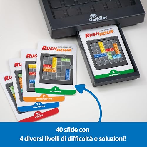 Juego de Mesa de Lógica Rush Hour | Ravensburger ThinkFun | Desafío de Tráfico con 40 Retos | Versión en Español para Niños y Adultos | Entrena tu Mente