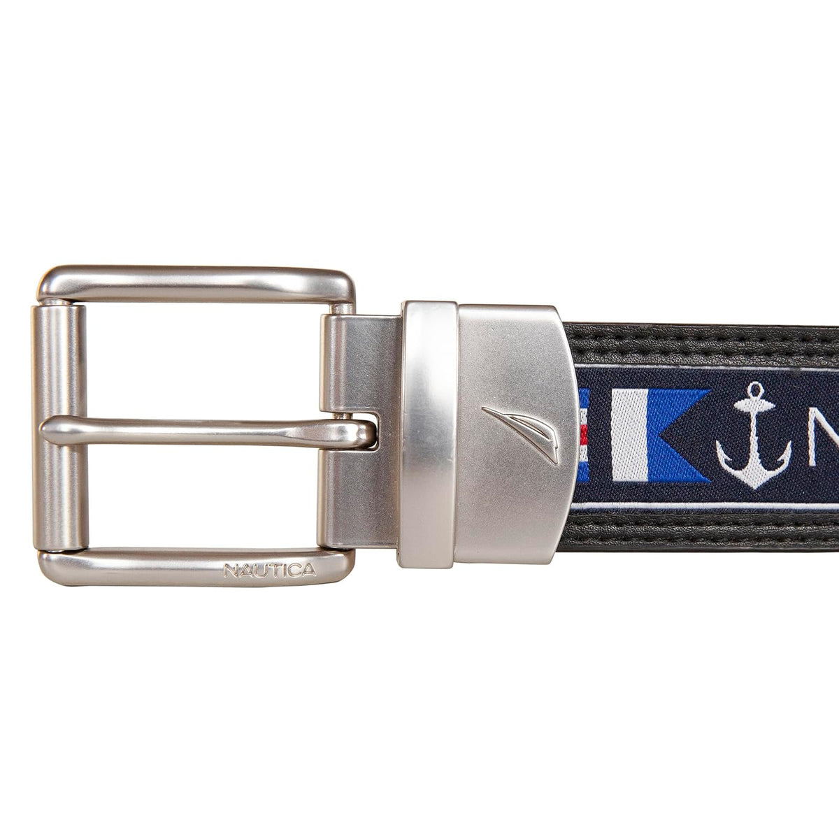 Nautica Nautica Cinturón reversible para hombre con patrón de bandera Cinturón para Hombre