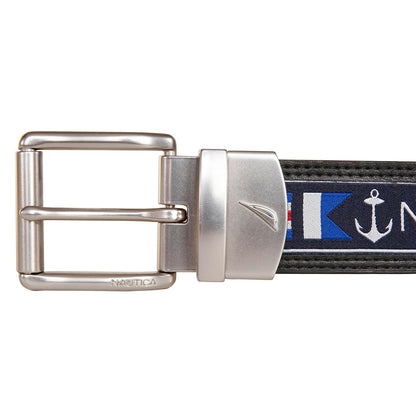 Nautica Nautica Cinturón reversible para hombre con patrón de bandera Cinturón para Hombre