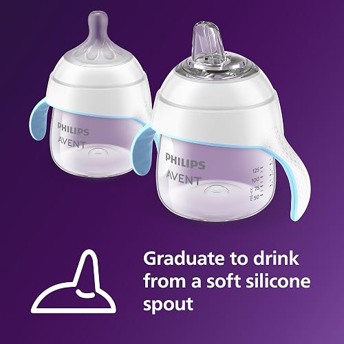 Philips AVENT Natural Trainer SCF263/01 - Vaso para beber con pezón de respuesta natural y boquilla suave, 5 onzas, 1 unidad