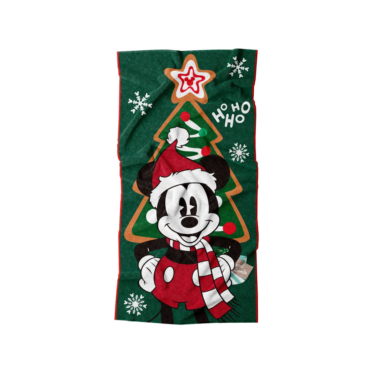 COBERTORES PROVIDENCIA Toalla Premium Estampada Mickey Arbol de Navidad