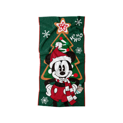 COBERTORES PROVIDENCIA Toalla Premium Estampada Mickey Arbol de Navidad