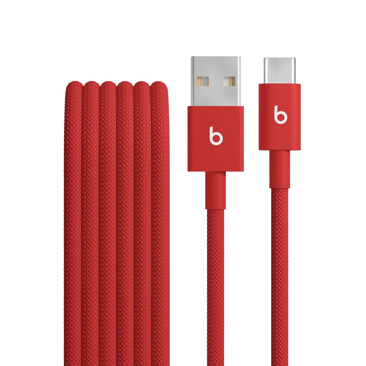 Beats Cable Trenzado USB-A a USB-C, Carga Rápida - Rojo fugaz - (1.5 m)