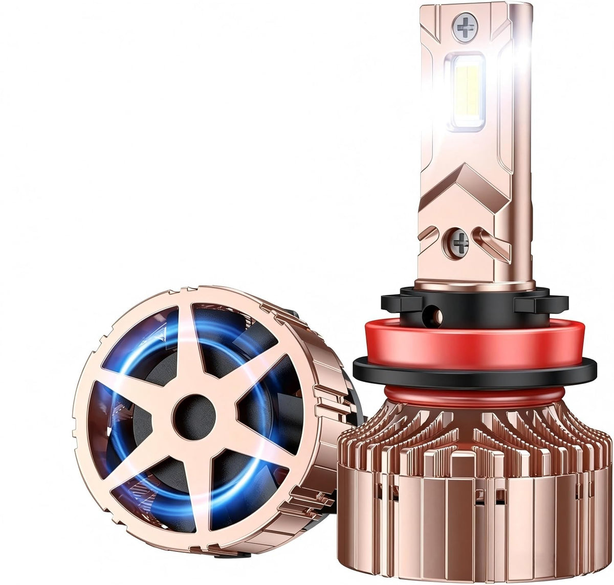 Sealight Bombillas LED H11/H8/H9 Serie X6S, 40000 LM, 6000 K, Blanco, IP68, Paquete de 2