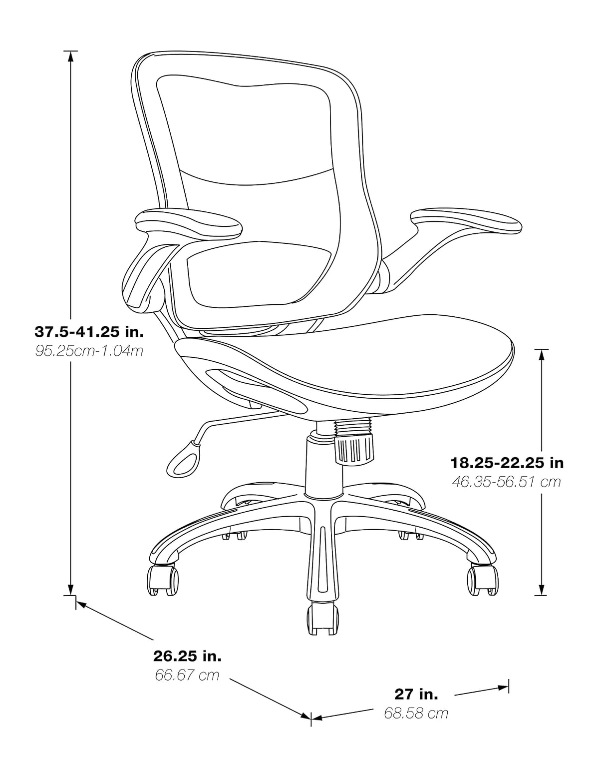 Office Star Riley - Silla de computadora ventilada con Asiento y Respaldo de Malla Transpirable, Base Negra con Negro
