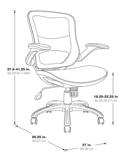 Office Star Riley - Silla de computadora ventilada con Asiento y Respaldo de Malla Transpirable, Base Negra con Negro