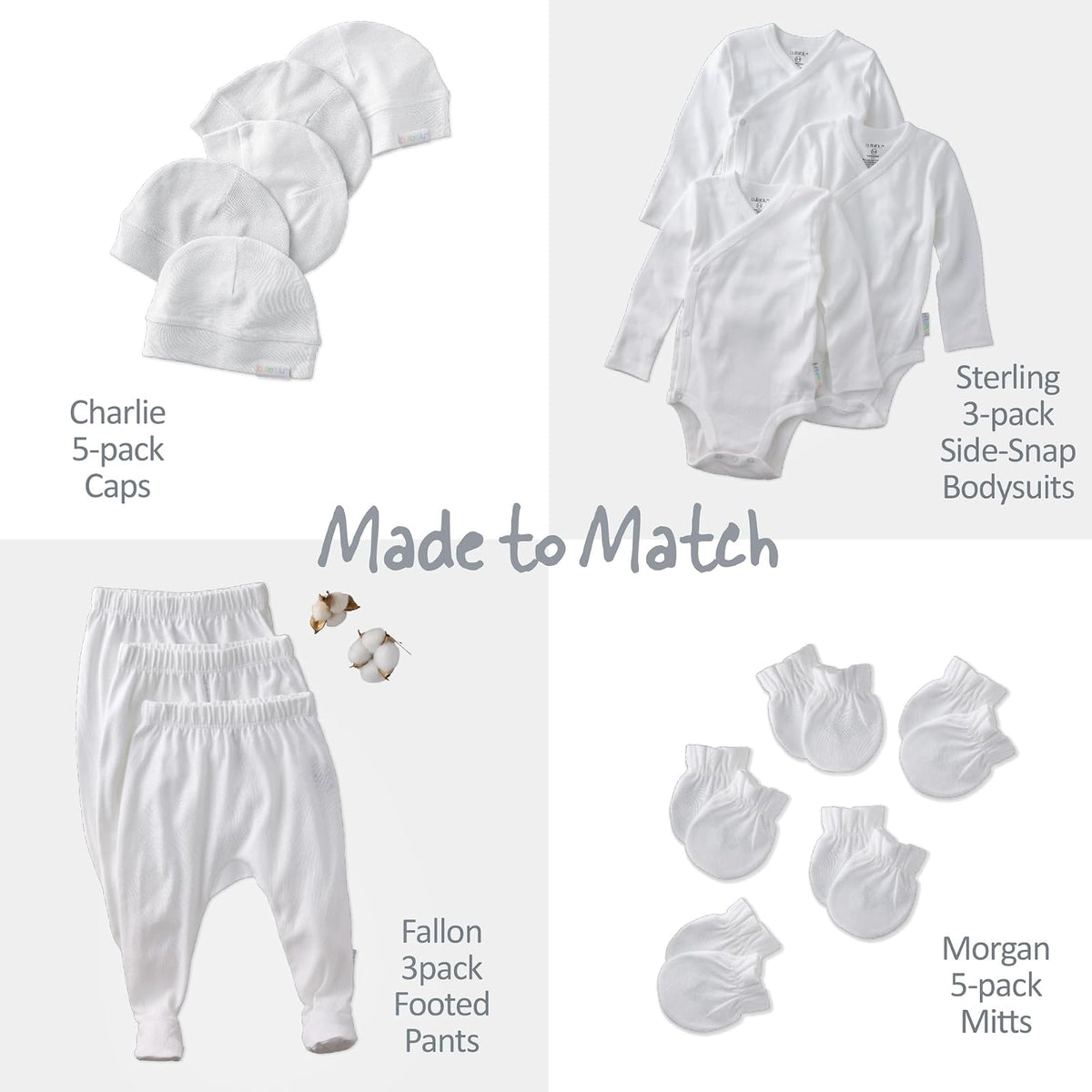 Butterblu Sterling - Paquete de 3 Mamelucos Tipo Kimono 100% algodón orgánico con Cierre Lateral para recién Nacidos y bebés, niños, Unisex