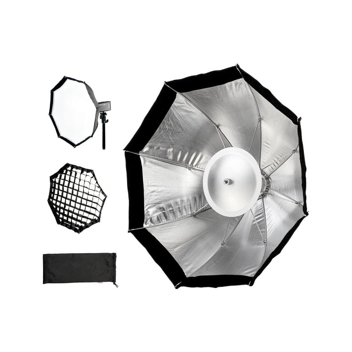 GODOX AD-S7 Softbox Octagonal 48cm Tipo Paraguas para Flash Godox, Difusor de Luz con Grid Panal, Deflector Aluminio, Caja de Luz para Fotografia, Beauty Dish Plegable con Bolsa