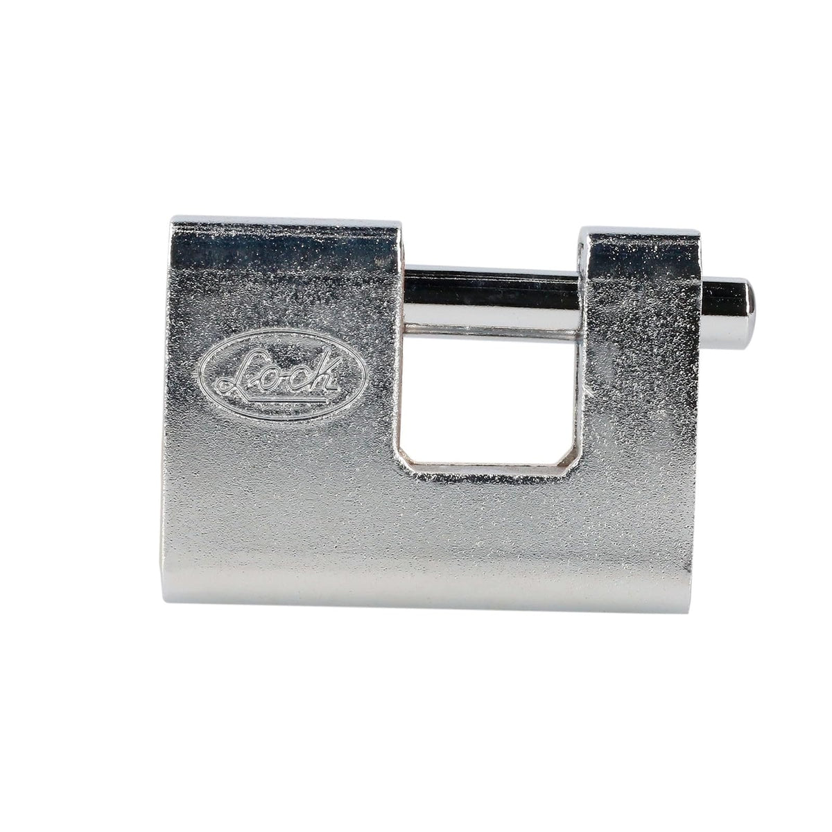 Lock L22C80QCBB Candado de acero para cortina metálica 80 mm, cromo satinado, llave de puntos