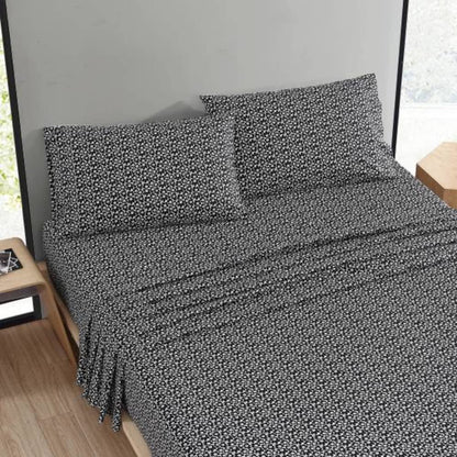 MARIMEKKO - Juego de sábanas de algodón percal para decoración del hogar (Pikkuinen Unikko Negro, matrimonial)