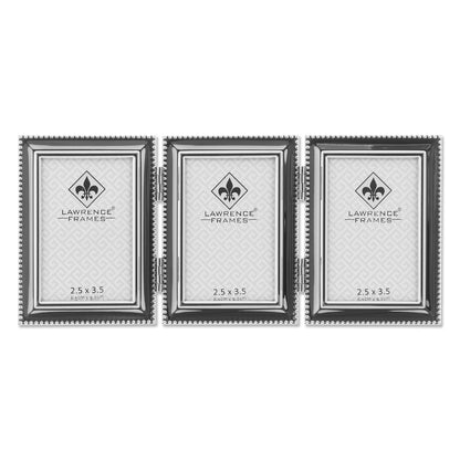 Lawrence Frames Marco de Fotos Triple con Bisagra, Latón Antiguo - Plata - 2.5x3.5 Triple