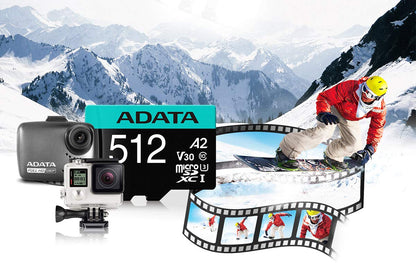 ADATA Premier Pro Tarjeta de Memoria MicroSD de 512GB MicroSDXC/SDCH UHS-I U3 Class 10 (V30S) A2