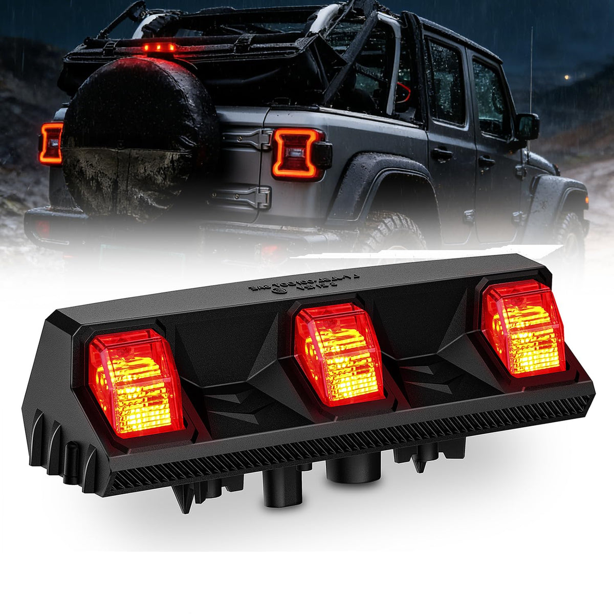 Nilight Luz LED de Tercera Parada, Ajuste Específico por Vehículo - Jeep JL - JLU 2018-2024