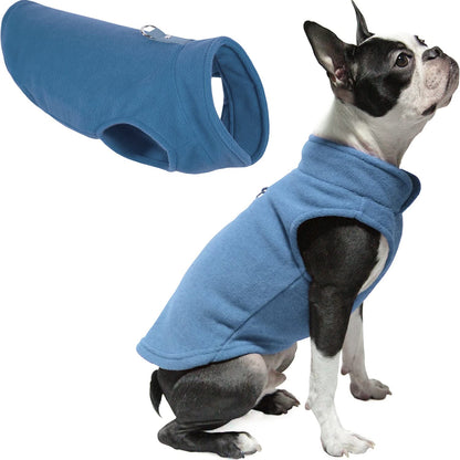 Gooby Chaleco de Forro Polar para Perro con Correa Integrada - X-Large chest (~18.5") - Azul